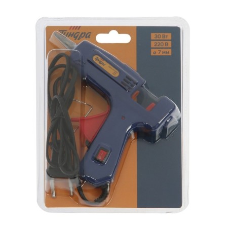 Tundra glue gun, 30 watts, 220 V, switch, indicator, anti -bore, cord 1.2 m, 7 mm-11