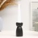 Lund candlestick Black gloss, 4x4x8cm