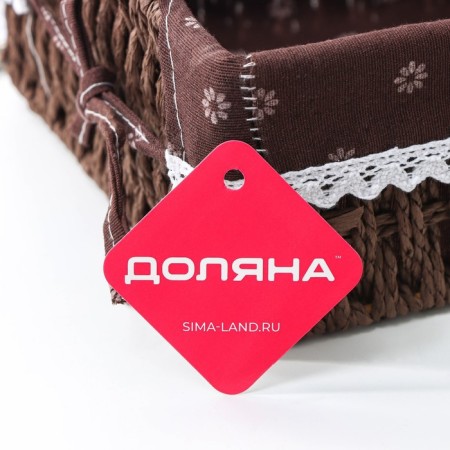 Basket for storage of handmade wicker work “Margarita”, 31 × 22 × 10 cm, brown color-4