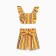 A set for a girl, the color is light beige/black/orange, height 128 cm