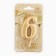 Candle for the cake figure "Oval" Golden "6", large, 5.5 cm