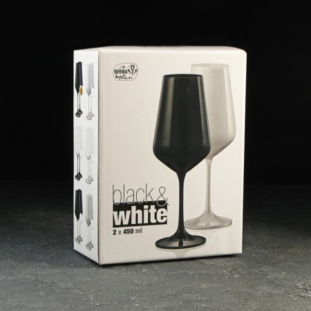 A set of glasses for the wine Bohemia Crystal "Sandra", 450 ml, 2 pcs, black color-2