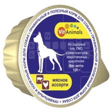 Canned vehicles Vitanimals for dogs, meat assorted, Lamister, 125 g.