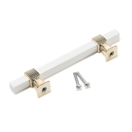 Cappio pk117 bracket handle, m/o 96 mm, white/gold color-4