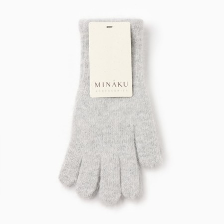 Women's gloves minku, light gray color, 25 cm-3