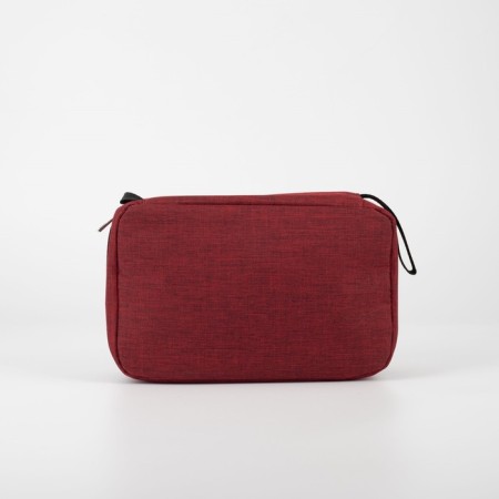 Cosmetic bag, 2 parts on lightning, with hook, red color-1