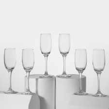 A set of glass glasses for champagne Resto, 180 ml, 6 pcs