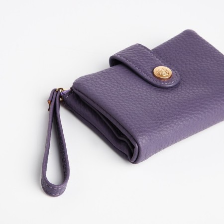 Women's wallet on the button, purple color-3