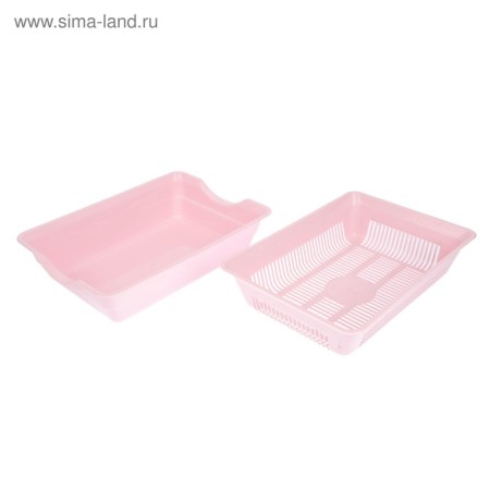 Deep toilet with a mesh of 36 x 25 x 9 cm, pink-2