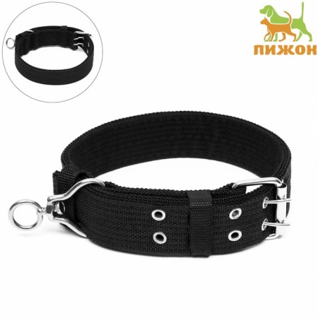 Four-layer collar with a swivel, 65 x 4 cm, Osh 54-60 cm, polyester, black