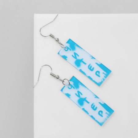 Acryl Earrings "Chiter", Blue Color-1
