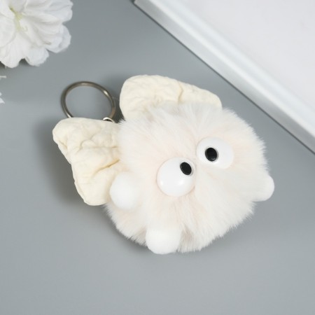Fluffy on the ring "Masya with a large bow" white 12x8x8 cm-2