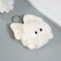 Fluffy on the ring "Masya with a large bow" white 12x8x8 cm