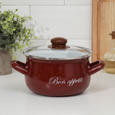 Poster "Bordeaux", 2.1 l, glass cover, induction, burgundy color