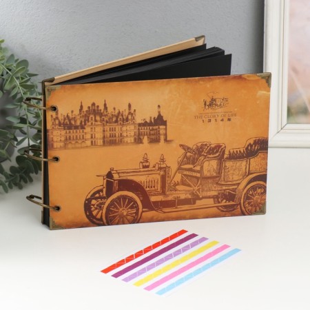 Photo album on rings 30 sheets "At the estate" Black sheets 26x18 cm-2