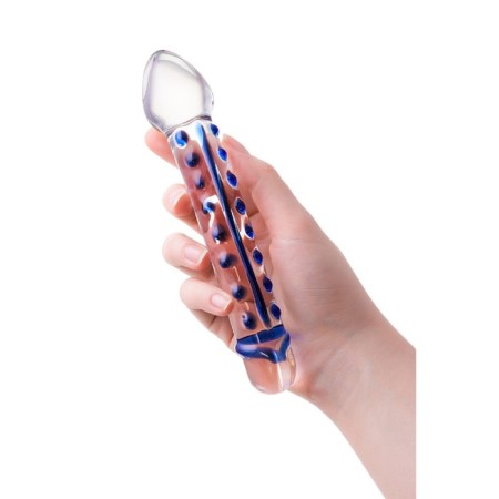Sexus Glass bilateral phallimitator, glass, transparent, 20 cm-3
