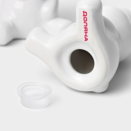 Set for spices of the share "Stylish Bear", 2 items: Solonka 30 ml, pipe 30 ml, white color-5