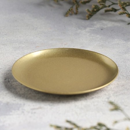 Summary "plate 76" metal per candle, 7.6x7.6 cm, golden-1