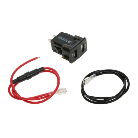 CARTAGE charger, 12-24 V, 2 USB, 4.2 A, voltmeter, black
