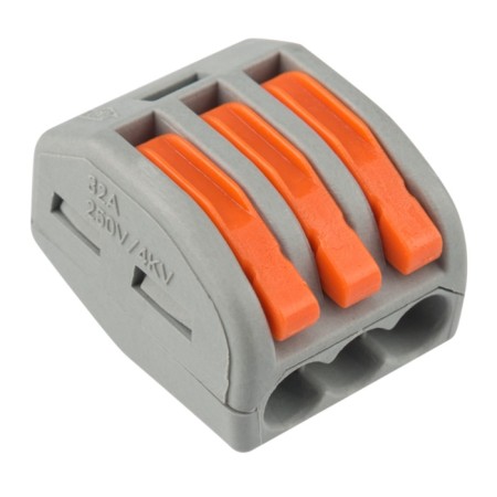 Universal terminal of QMS 222-413, 3-wire gray 0.08-2.5/4 mm² (50 pcs/union) rexant