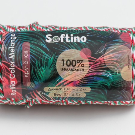 Yarn 100% cellulose "Softino Raffia Color Melange" Washed, Christmas 100m ± 2m 87 g-3