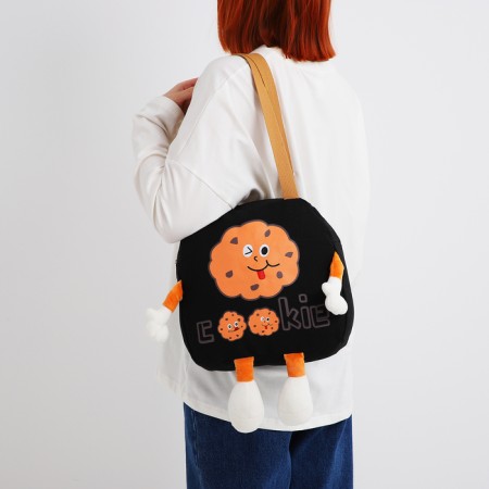 Youth bag with zipper, black color-5