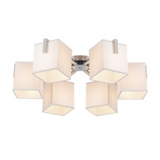 Stanley chandelier, 6x75W E27 chrome, white