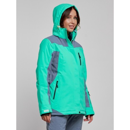 Ski jacket female, size 48, green color-5
