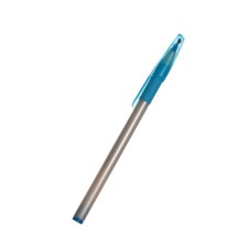 Ballic handle 0.7 mm, blue rod, white body with a rubber holder and cap, mix