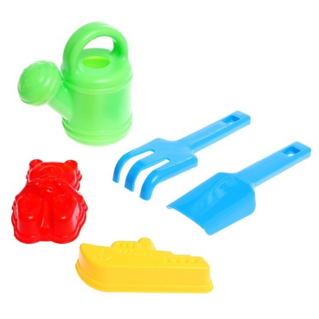 Sand set: shovel 20cm, rake, watering can, 2 mix
