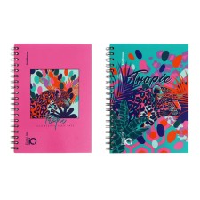 A notebook B5 80 sheets in a cage on a spiral Erichkrause TropiSal Fineline, B5, glossy, laminated mix