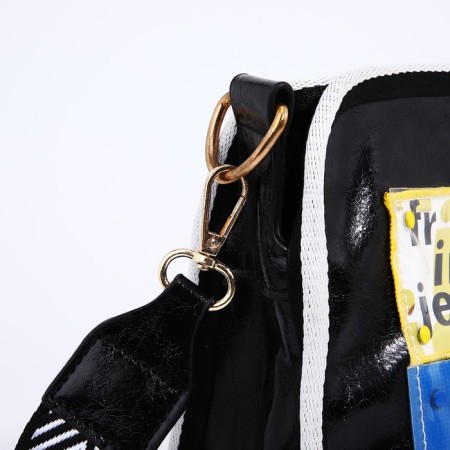 Bag Cross-Bodi with a zipper, black color-4