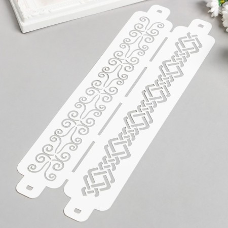 Tencil of border plastic "pattern" plastic, 11x32 cm-2
