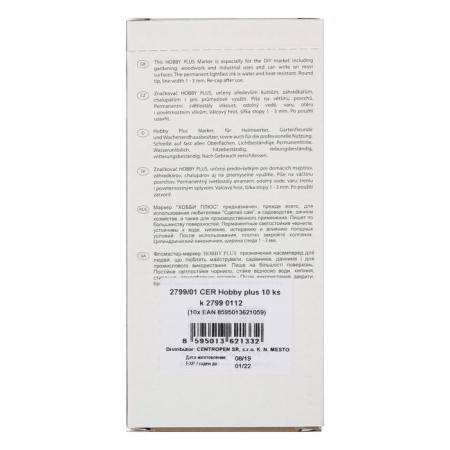 Special marker 3.8 mm Centropen 2799/12 Hobby Plus, line 1 - 3.0 mm, black color, cardboard packaging-5