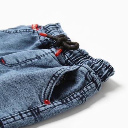 Jeans for the boy are insulated, the color is light/blue, height 92 cm-1