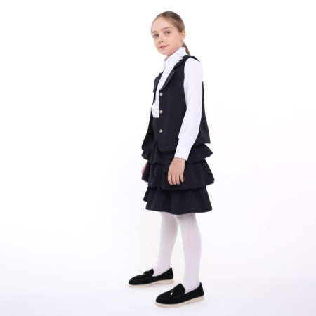 School suit for girls, dark blue color, height 140 cm-2