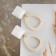 Vacanda Earrings Triangle with a square, white-beige color