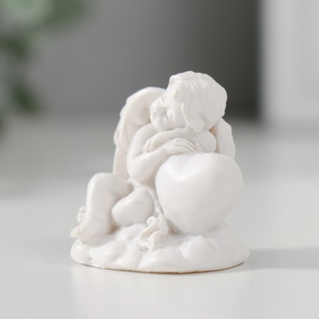 Polystone souvenir "Snowty Angel sits in a hug with a heart" 3.5x2.7x3.2 cm-3