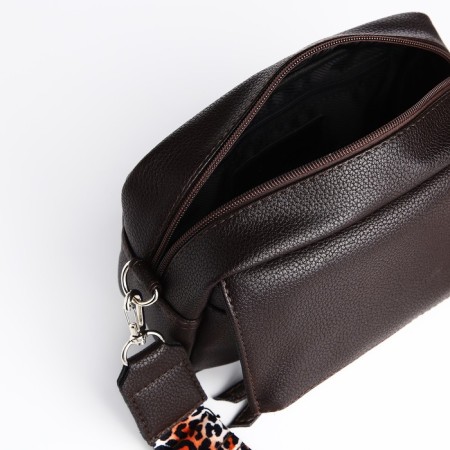 Women's bag over the shoulder Textura, small size, brown color-5