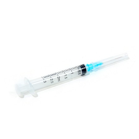 Three -component disposable sterile 2 ml with a needle 23G 0.6x25-2