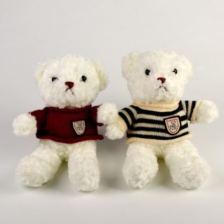 Soft toy "Bear" in a jacket, 29 cm, white color-4