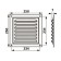 Ventilation grate Zein Lux RM2525C, 250 x 250 mm, with a grid, metal, gray