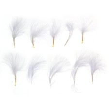 A set of feathers for decor 10 pcs., Size 1 pcs: 7 × 7 cm, white color