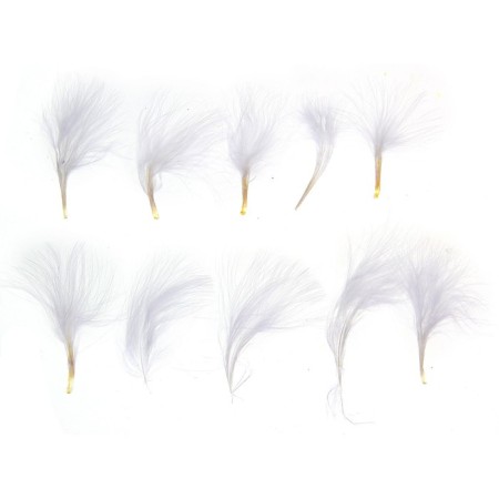 A set of feathers for decor 10 pcs., Size 1 pcs: 7 × 7 cm, white color