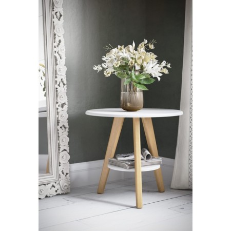Table Journal Hog, 550x550x500, white/light oak-2