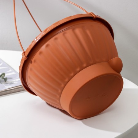 Street Kashpo for flowers suspended "Mirabel", 2.5 l, brown color-6