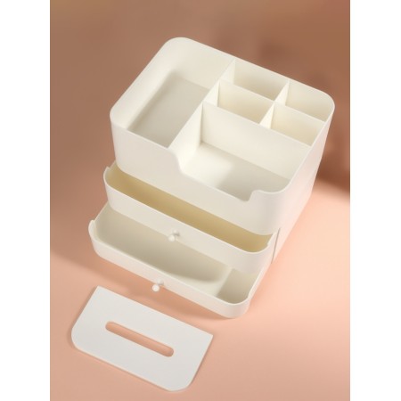 Organizer for storage, multi -level, 2 boxes, 26 × 20.7 × 21.8 cm, white color-6