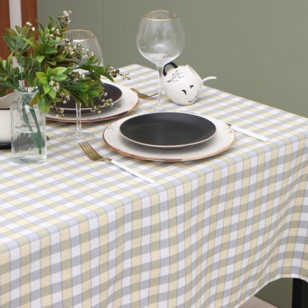 The tablecloth is Ethel -yellow 140*180 cm, 100% p/e-1