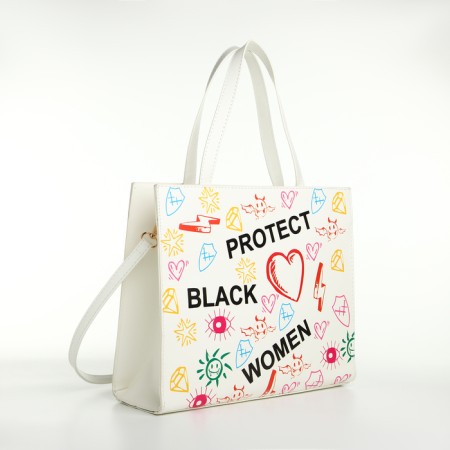 Women's bag with lightning, white color-3