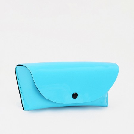 A case for glasses on the button, the color is blue